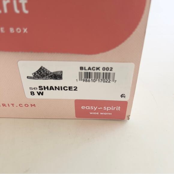 New EASY SPIRIT Shanice Wedge Espadrille Slide Sandal Women’s SIZE 8 WIDE Black - Picture 9 of 9